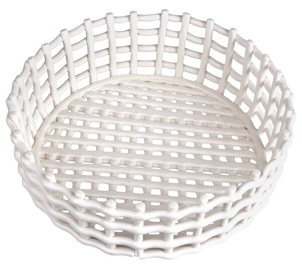 CRAFT kerámia kosár, fehér Ø28 cm