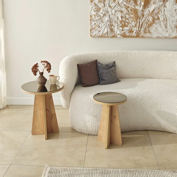 Hanah Home Kisasztal Szett Bronz Zafír Tölgy Luna 2 - Bronz, Zafír Tölgy