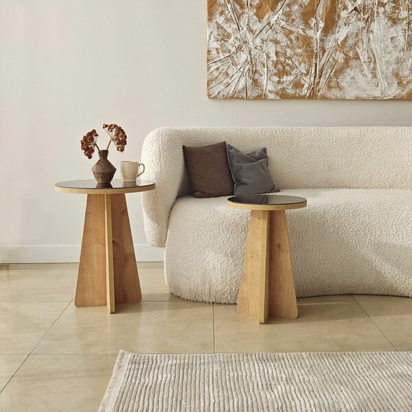 Hanah Home Kisasztal Szett Bronz Zafír Tölgy Luna 2 - Bronz, Zafír Tölgy