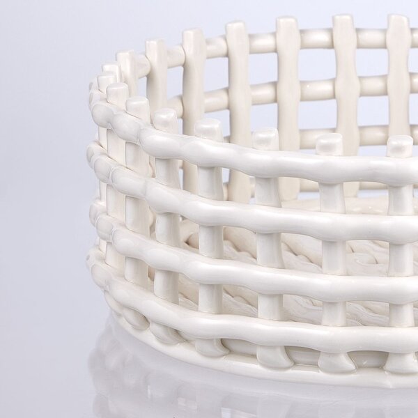 CRAFT kerámia kosár, fehér Ø21cm