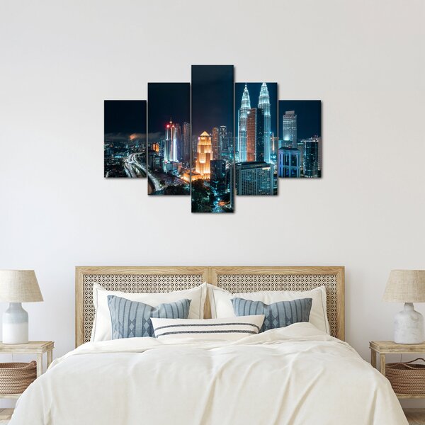 Kép - Éjszaka Kuala Lumpurban (150x105 cm)