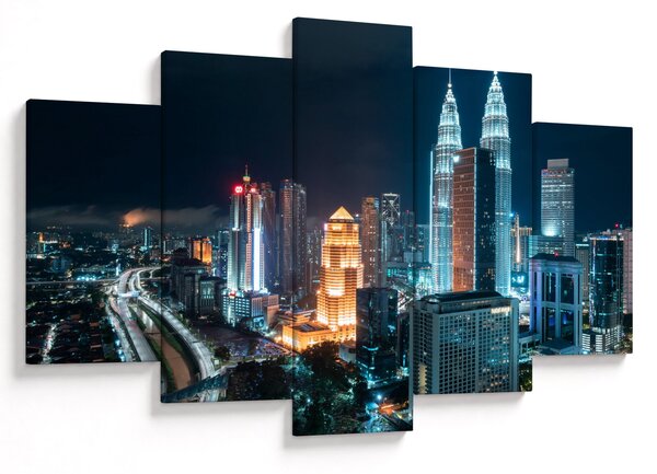 Kép - Éjszaka Kuala Lumpurban (150x105 cm)