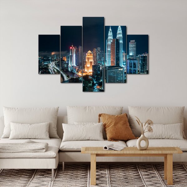 Kép - Éjszaka Kuala Lumpurban (150x105 cm)