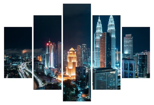 Kép - Éjszaka Kuala Lumpurban (150x105 cm)