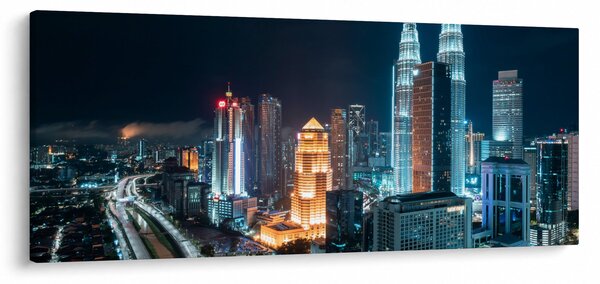Kép - Éjszaka Kuala Lumpurban (120x50 cm)