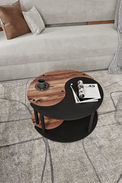 Hanah Home Dohányzóasztal szett Diófa Yi Yang2L 70 - Diófa