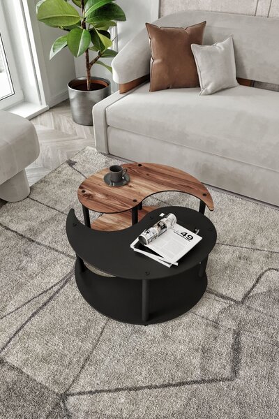 Hanah Home Dohányzóasztal szett Diófa Yi Yang2L 70 - Diófa