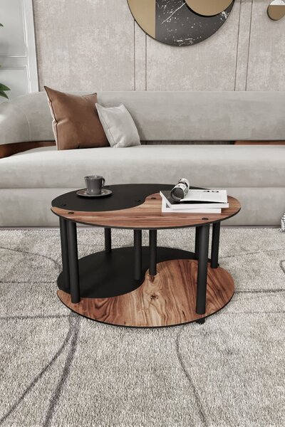 Hanah Home Dohányzóasztal szett Diófa Yi Yang2L 70 - Diófa