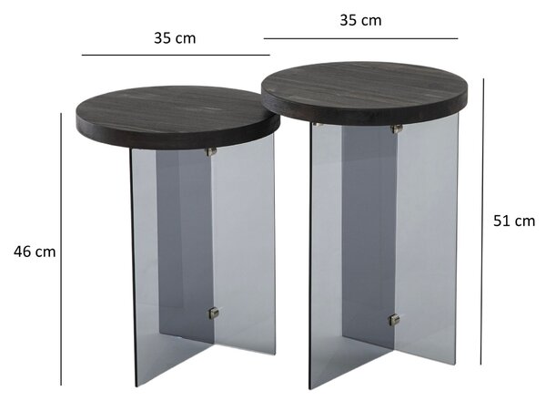 Hanah Home Serenity 2 Dohányzóasztal szett - Antracit Sötétszürke