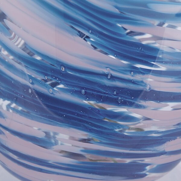 SWIRL üveg váza, kék-rózsaszín 27 cm