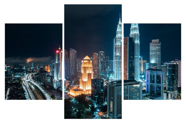 Kép - Éjszaka Kuala Lumpurban (90x60 cm)