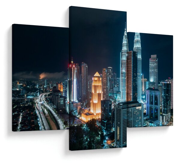 Kép - Éjszaka Kuala Lumpurban (90x60 cm)