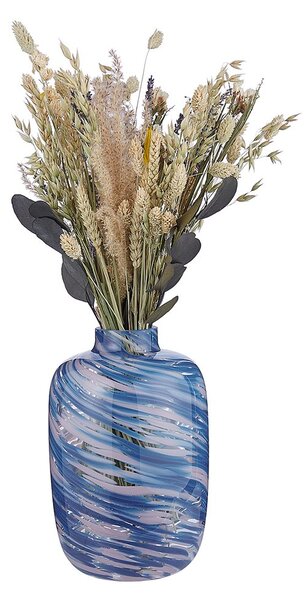 SWIRL üveg váza, kék-rózsaszín 27 cm