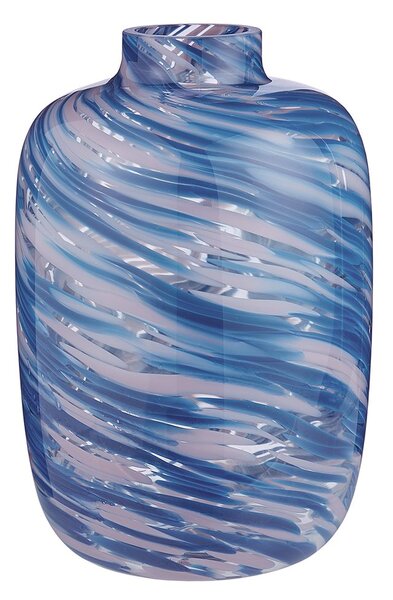 SWIRL üveg váza, kék-rózsaszín 27 cm