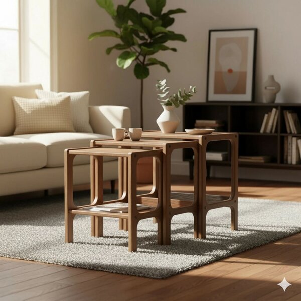 Hanah Home Nesting Table (3 Pieces) Teak CPT4740-50
