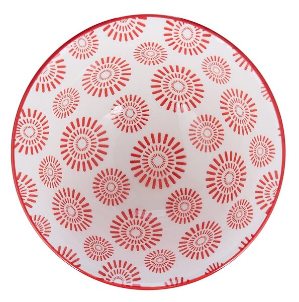 ORNAMENTS tálka 240 ml, fekete-piros