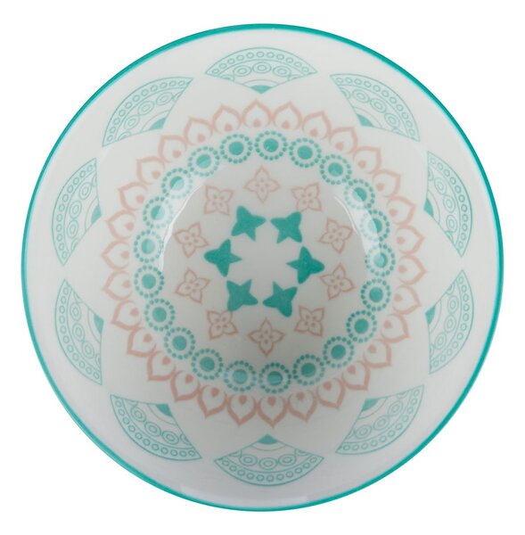 ORNAMENTS tálka 240 ml, zöld-rózsaszín