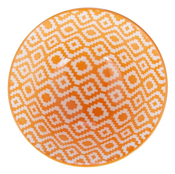ORNAMENTS tálka 240 ml, világoskék-narancs
