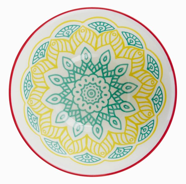 ORNAMENTS tálka 520 ml, sárga-zöld