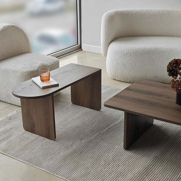 Hanah Home Dohányzóasztal szett Bronze Walnut Paris - Bronz, dió