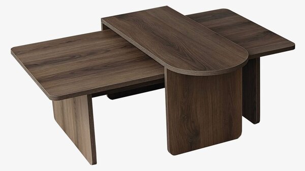 Hanah Home Dohányzóasztal szett Bronze Walnut Paris - Bronz, dió