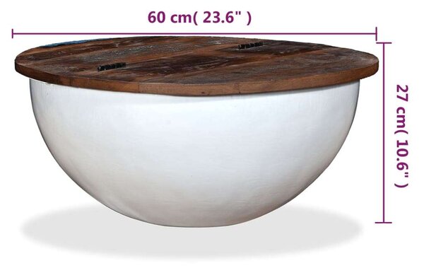 VidaXL Dohányzóasztal - Tál alakú - 60cm