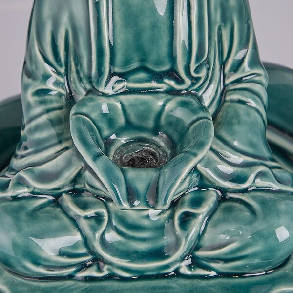 BALANCE kerámia asztali szökőkút Buddha, zöld