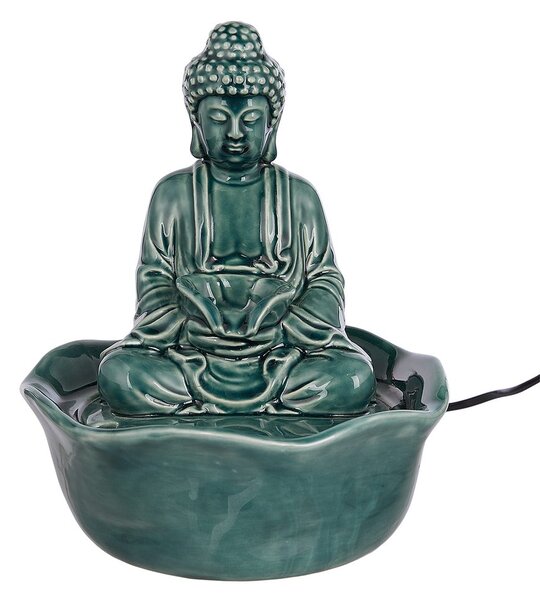 BALANCE kerámia asztali szökőkút Buddha, zöld