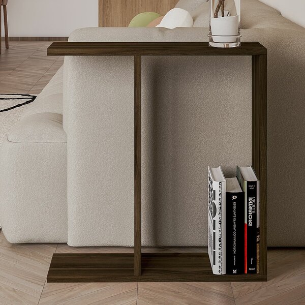 Hanah Home Side Table Walnut Lotus - Walnut