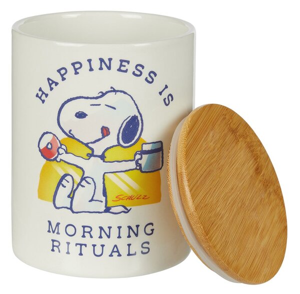 PEANUTS tároló doboz 16 cm, 'Happiness is morning rituals'