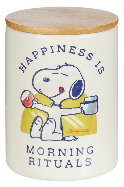 PEANUTS tároló doboz 14 cm, 'Happiness is morning rituals'