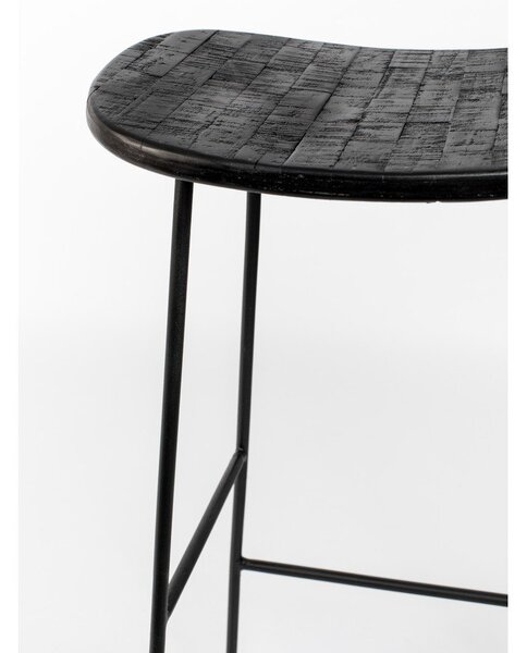 Fekete teakfa bárszék (ülésmagasság 76 cm) Tangle – White Label