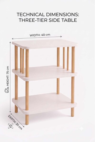 Hanah Home Lerakóasztal fehér Pk257 - Fehér
