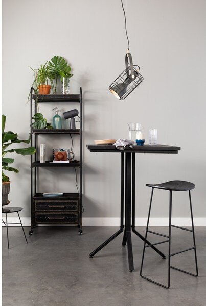Fekete teakfa bárszék (ülésmagasság 76 cm) Tangle – White Label