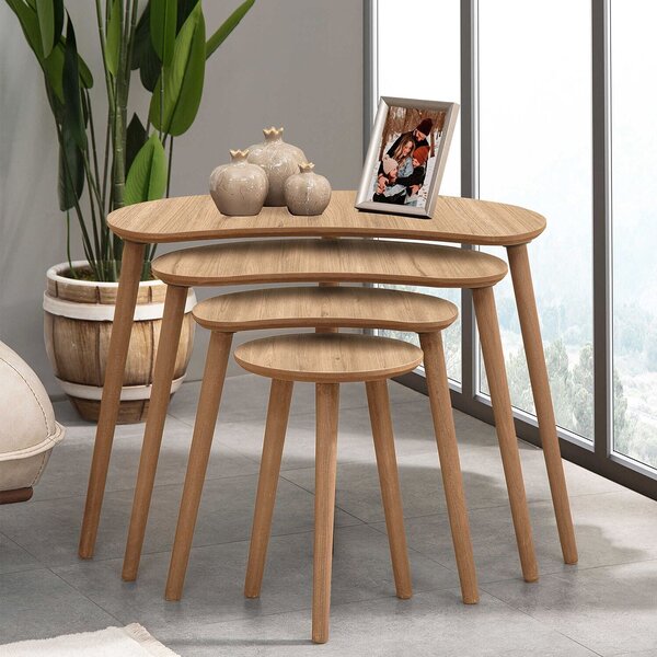 Hanah Home egymásba rakható asztal (4 darabos) Oak Moon - Tölgy