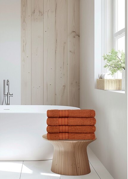 Téglavörös frottír pamut törölköző szett 4 db-os 50x100 cm – Good Morning