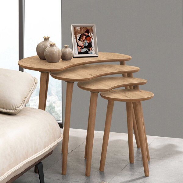 Hanah Home egymásba rakható asztal (4 darabos) Oak Moon - Tölgy