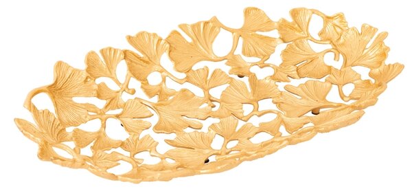 Ginkgo arany színű tál 50x30 cm
