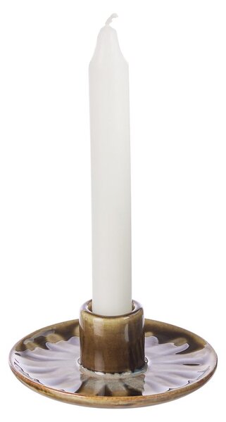 SEVENTIES porcelán gyertyartartó, oliva