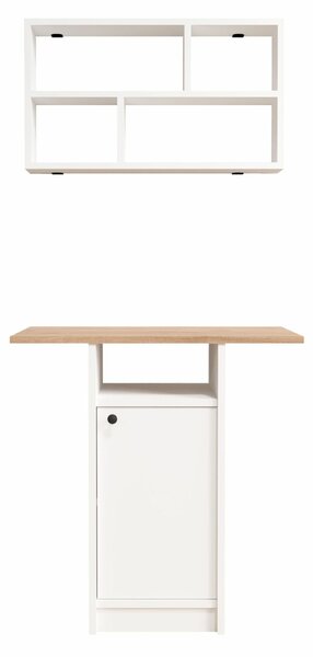 Hanah Home Dining Table & Wall Shelf Set (2 Pieces) White Oak Nord - ND17-SW