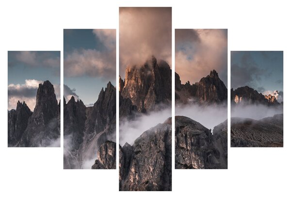 Kép - A ködben rejtett olasz dolomitok (150x105 cm)