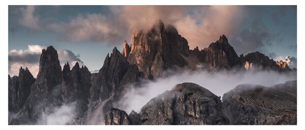 Kép - A ködben rejtett olasz dolomitok (120x50 cm)