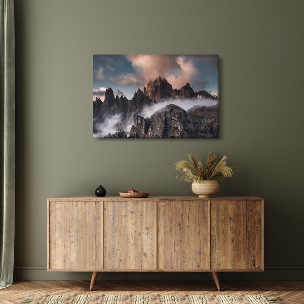 Kép - A ködben rejtett olasz dolomitok (90x60 cm)
