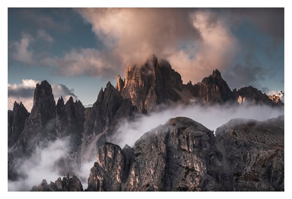 Kép - A ködben rejtett olasz dolomitok (90x60 cm)