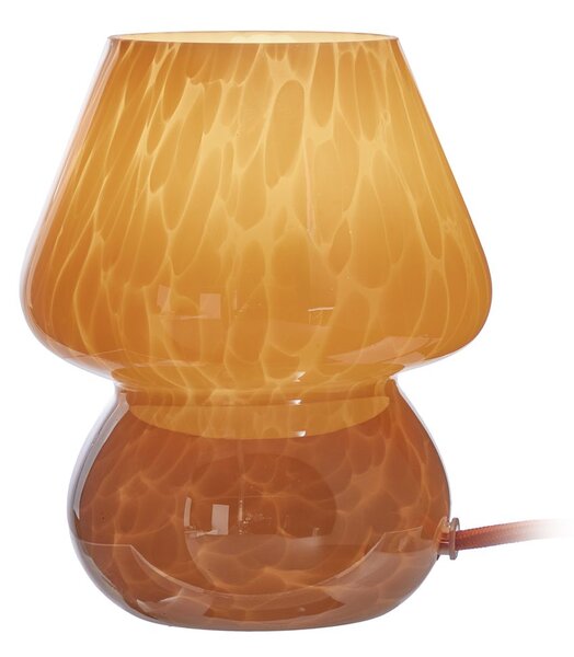 VERRE üveg asztali lámpa 18cm, borostyánszín