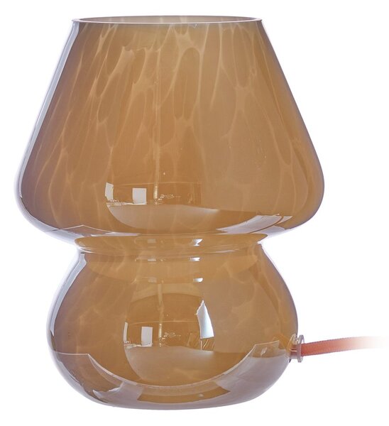VERRE üveg asztali lámpa 18cm, borostyánszín
