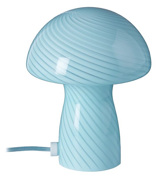 FUNGI TOWN mini üveg asztali lámpa, világoskék