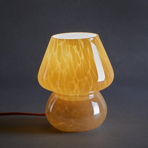 VERRE üveg asztali lámpa 18cm, borostyánszín