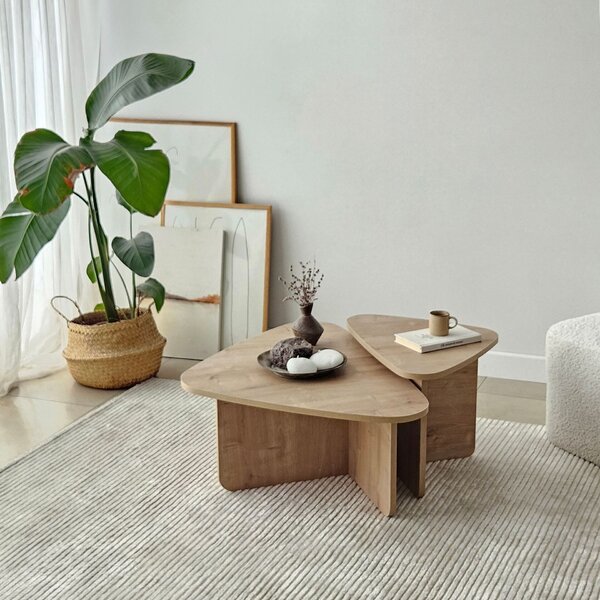 Hanah Home Dohányzóasztal szett Sapphire Oak Ballare szett - Sapphire Oak