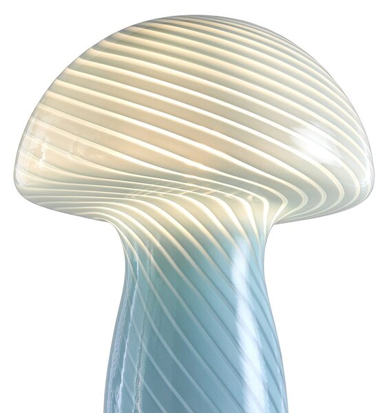 FUNGI TOWN mini üveg asztali lámpa, világoskék